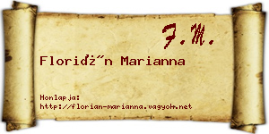 Florián Marianna névjegykártya